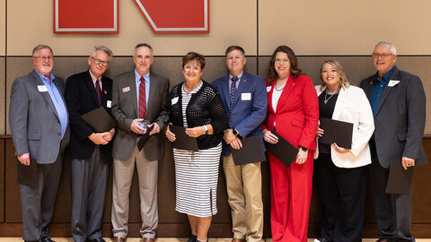 Members of the Center for Agricultural Profitability Team receive the 2025 Omtvedt Innovation Award. Courtesy Jordan Slagle.