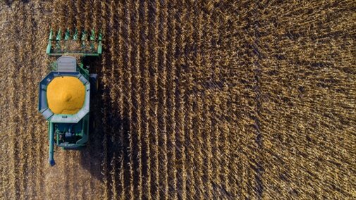 combine harvesting crops