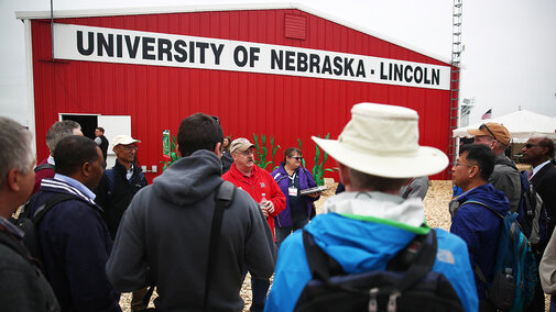 Attendees at Husker Harvest Days, Sept. 11-13 near Grand Island, can find the University of Nebraska-Lincoln's Husker Red steel building at Lot 827 on the southeast side of the exhibit grounds.