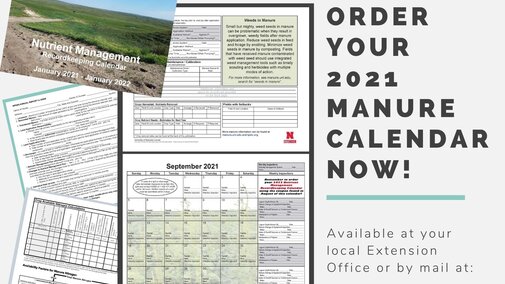 Flyer for manure calendar. Available at your local extension office.