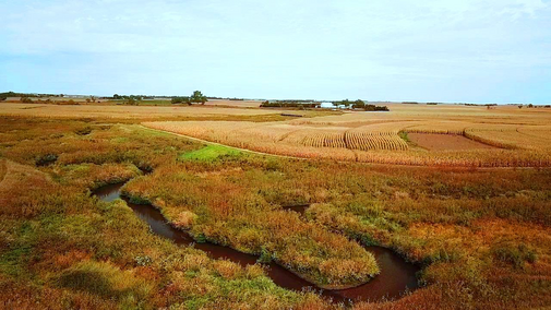 Drone view of field