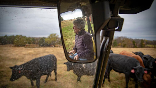 Farmer in tractor