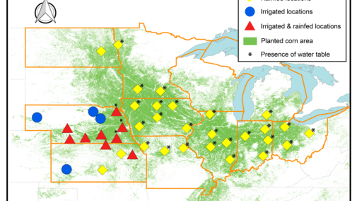 Yield forecast network of sites across the upper midwest