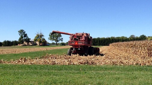 Combine in field