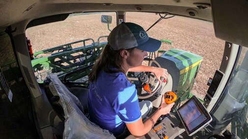 Farmer in tractor