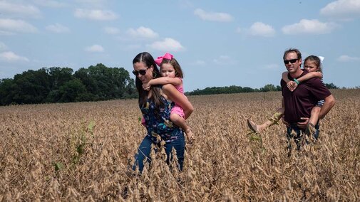 Family on farm