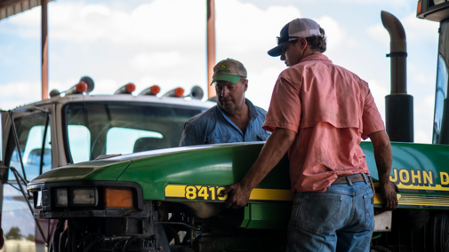 Farm family working