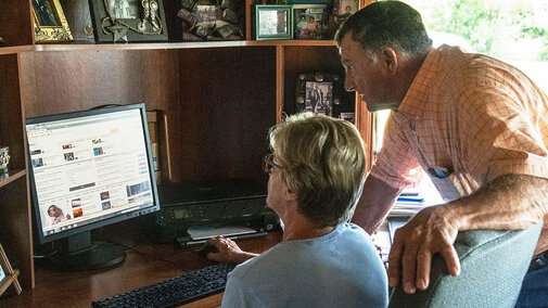 Couple at computer