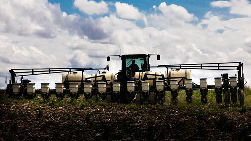 Tractor in field