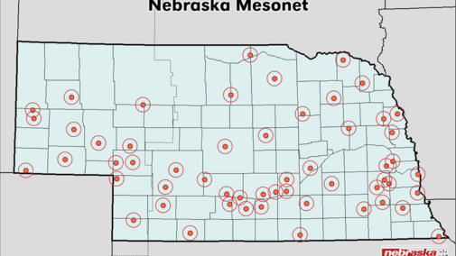 Mesonet location map