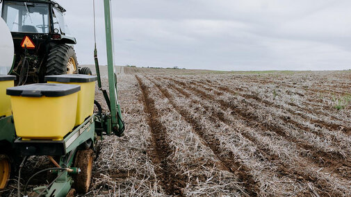 Tractor in field