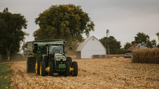 Tractor in field