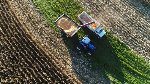 Combine in field