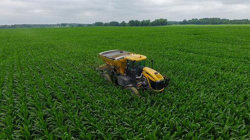 Farm equipment in field