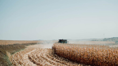 Tractor in field