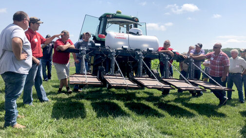 Flame weeding demonstration