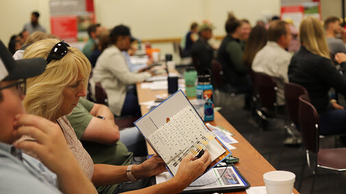 Nebraska Soil Health School attendees listen to lecture