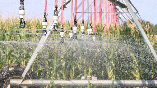 Center pivot in field