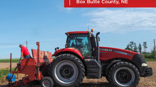 Tractor in on-farm research field