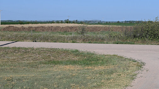 Manure pile in field
