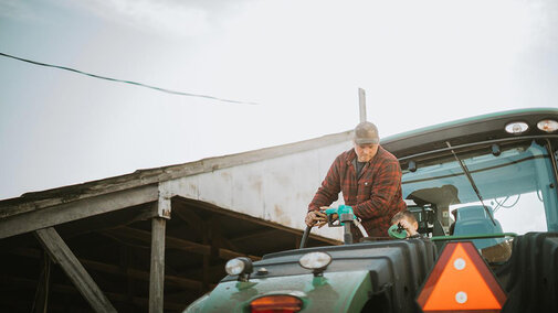 Farmer on tractor