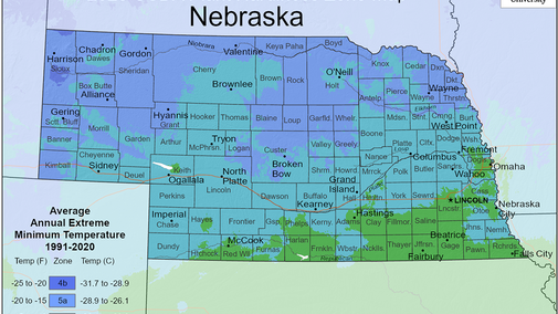 Hardiness zone map for 2023