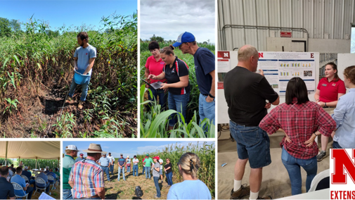 Collage of people attending soil health events in 2023