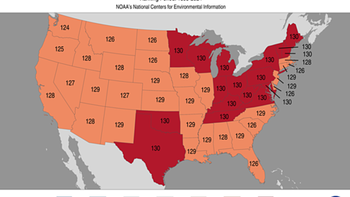 temperature state rankings map