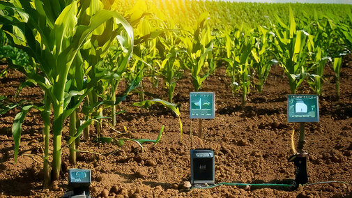 Crop monitors in corn field