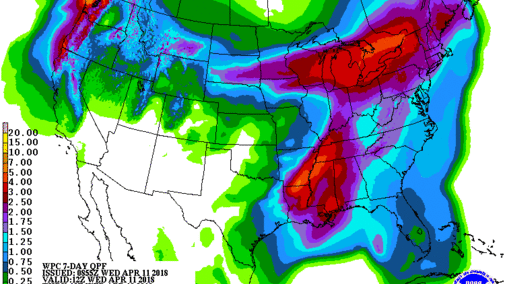 NOAA US precipitation forecast for April 11-18