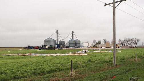 Property damage to a farmstead near Bridgeport