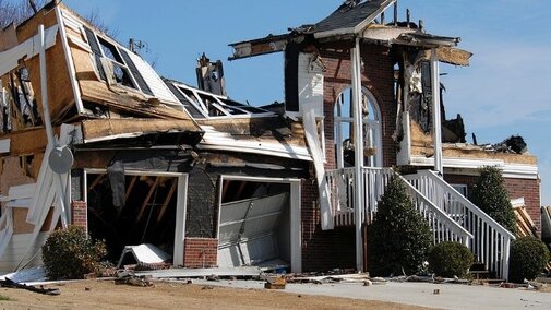 Home damaged by natural disaster