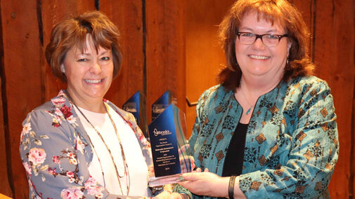 Lisa Jasa receiving the Media Appreciation Award