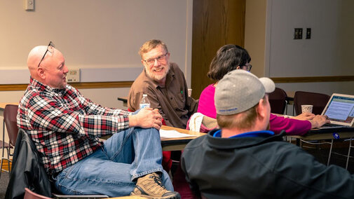 Farmers at On-Farm Research Network meeting