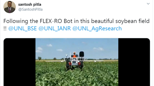 Flex-Ro Bot working in a soybean field