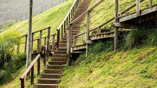 Steps on a hillside