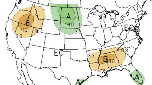 30-day precipitation forecast