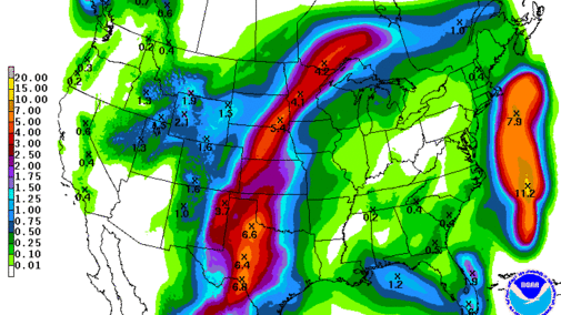Precipitation forecast map for September 21-28 2017
