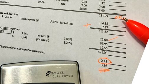 calculator and budget sheet