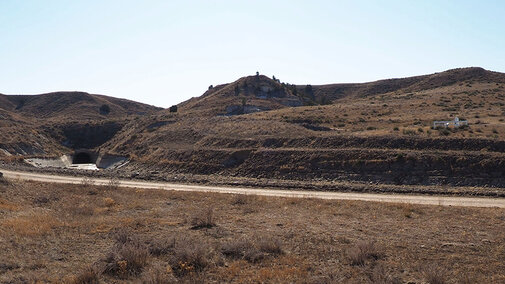 The Oregon Trail gravesite of Mary Elizabeth Holmsley (on the hill at right) is near Tunnel 1 and will affect management options., 