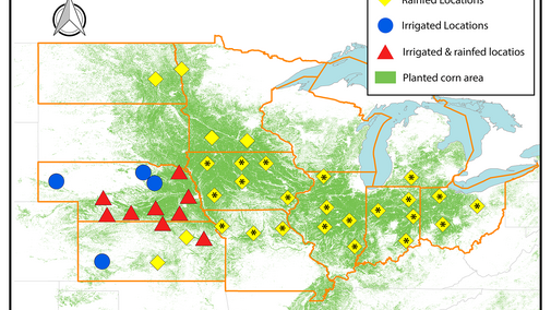 Locations of 2017 Yield Forecasting Center sites