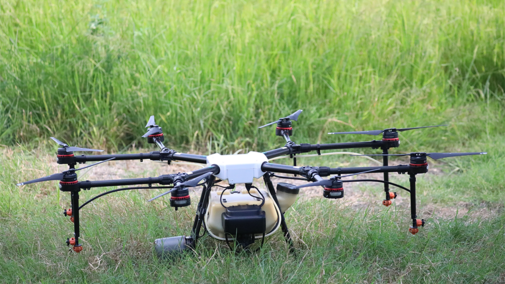 Drone sitting on ground