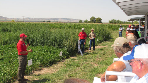 Nevin Lawrence speaking at 2016 Nebraska Dry Bean Field Day