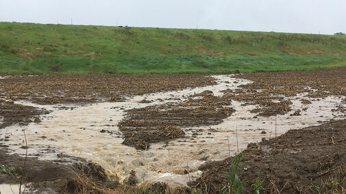 Soil erosion from heavy rains