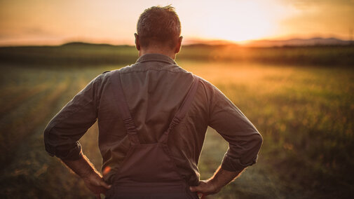 Farmer in field