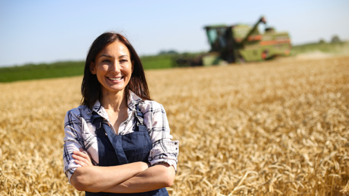 Female farmer in field