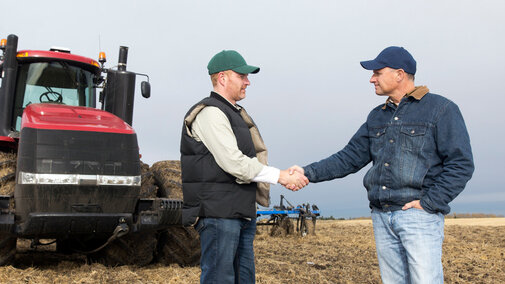 Farmers shaking hands