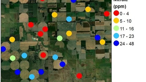 Illustration of groundwater nitrate variability in Nebraska