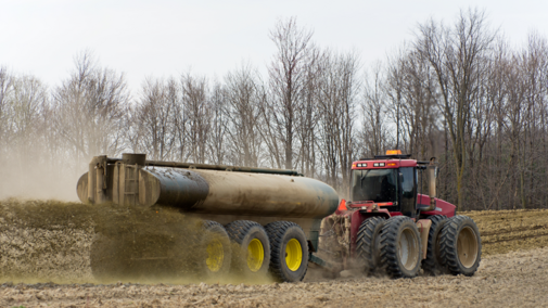 Manure application in field