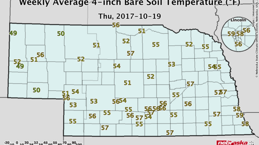 Nebraska soil temperature map